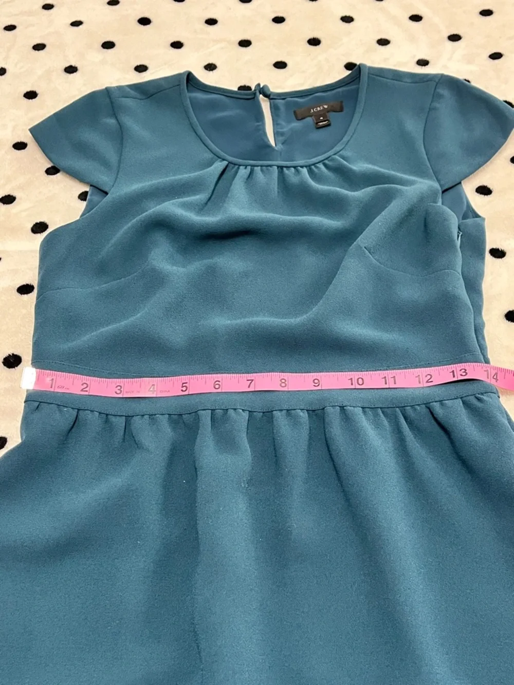 J. Crew Teal Cap Sleeve Dress Size 4_7
